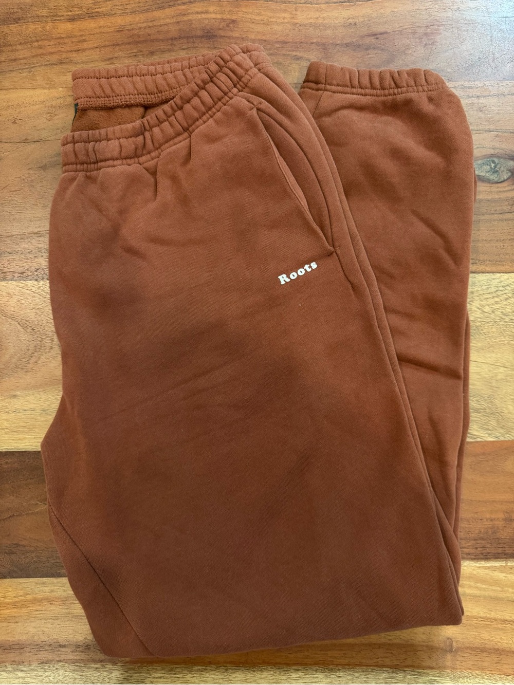 Roots Rust-Colored Fleece Joggers